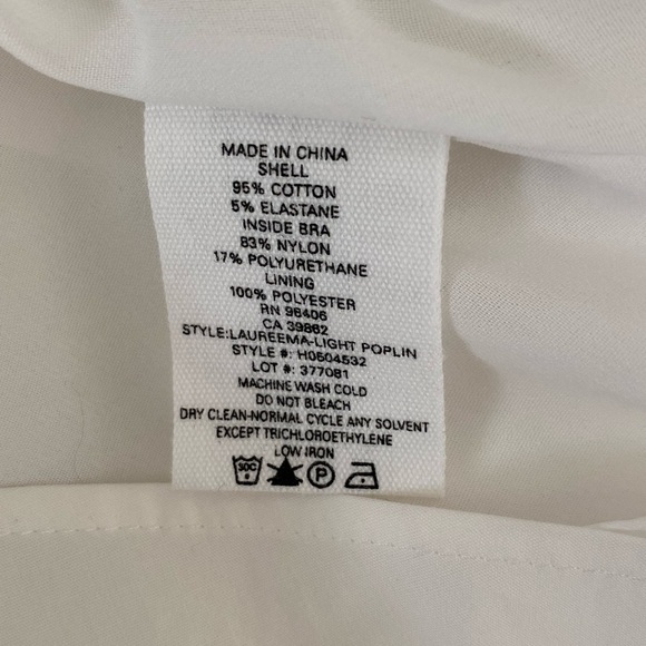 Theory Womens Laureema White Poplin Off-the-shoulder Size 0 - Picture 8 of 9